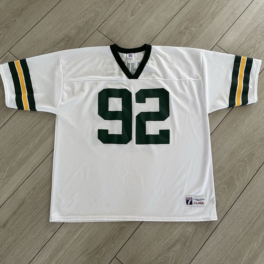 Vintage 90s Logo 7 Green Bay Packers Reggie White Football Jersey Size XL
